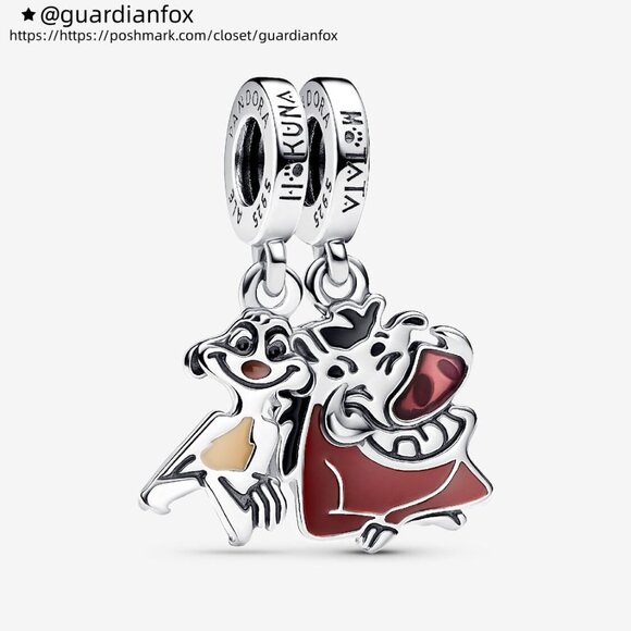 Pandora Disney The Lion King Timon & Pumbaa Splittable Dangle Charm - Picture 1 of 6